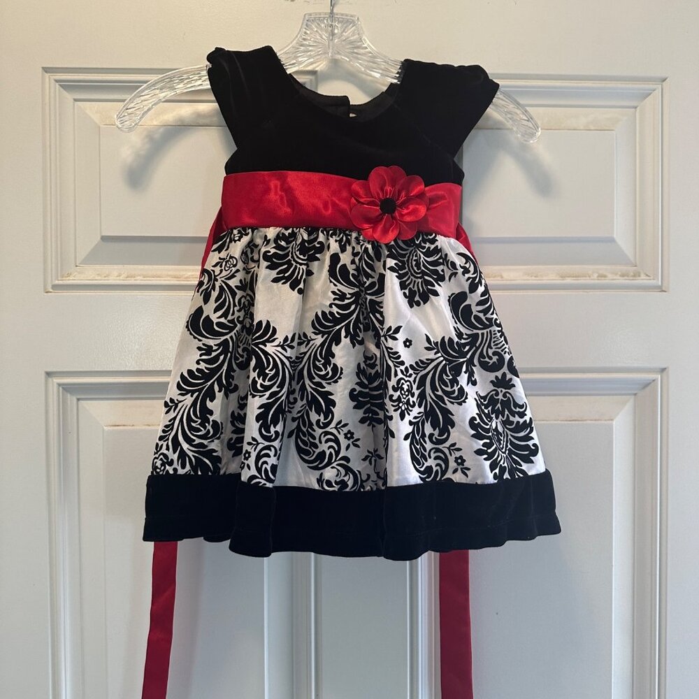 Jona Michelle Girls Party Dress Print Black/White/Red Size 2T - Picture 8 of 8